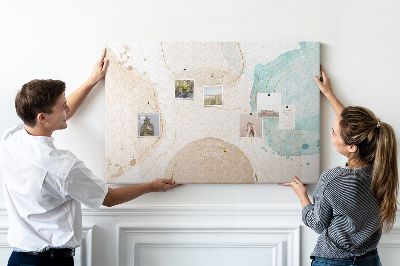 Quadro de aviso de cortiça Manchas de aquarela