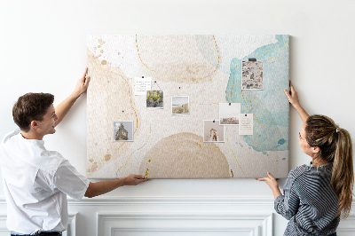 Quadro de aviso de cortiça Manchas de aquarela