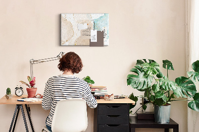 Quadro de aviso de cortiça Manchas de aquarela