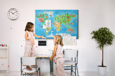 Quadro em cortiça Mapa de desenho animado