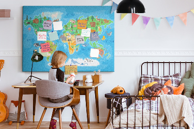 Quadro em cortiça Mapa de desenho animado