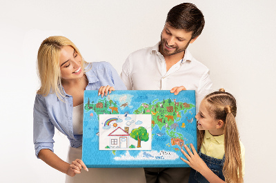 Quadro em cortiça Mapa de desenho animado