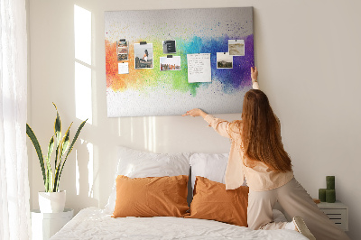 Quadro de aviso de cortiça Arco-íris abstrato