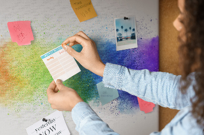 Quadro de aviso de cortiça Arco-íris abstrato