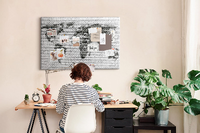 Painel em cortiça Mundo de parede de tijolos