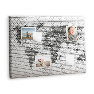 Painel em cortiça Mundo de parede de tijolos