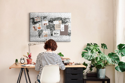 Painel em cortiça Mundo de parede de tijolos