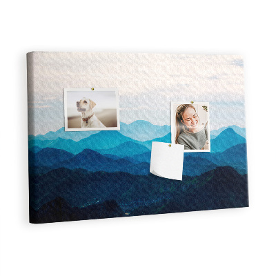 Quadro de aviso de cortiça Montanhas em aquarela