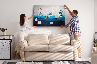 Quadro de aviso de cortiça Montanhas em aquarela