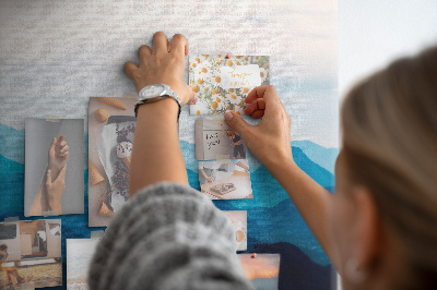 Quadro de aviso de cortiça Montanhas em aquarela