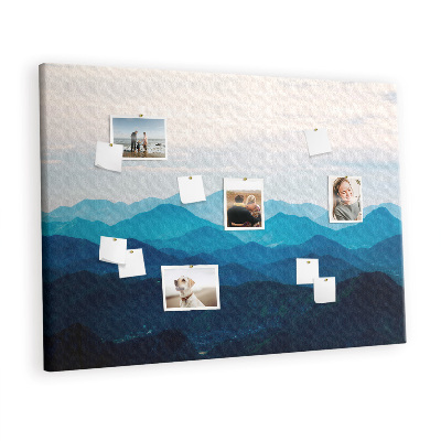 Quadro de aviso de cortiça Montanhas em aquarela