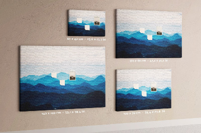 Quadro de aviso de cortiça Montanhas em aquarela