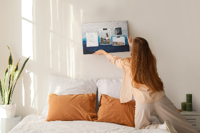 Quadro de aviso de cortiça Montanhas em aquarela