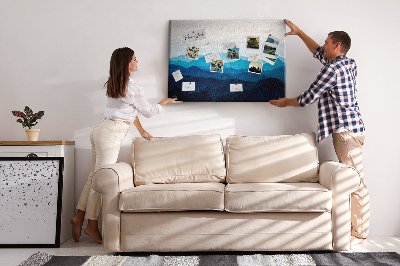 Quadro de aviso de cortiça Montanhas em aquarela