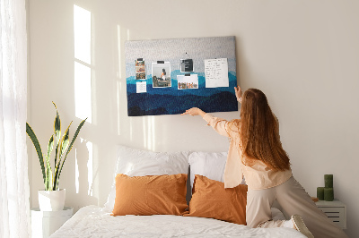 Quadro de aviso de cortiça Montanhas em aquarela