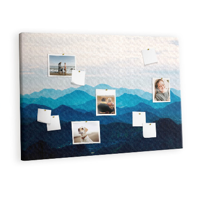 Quadro de aviso de cortiça Montanhas em aquarela