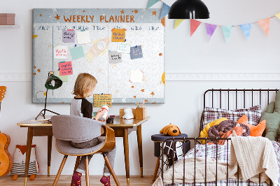 Quadro em cortiça Planejador semanal