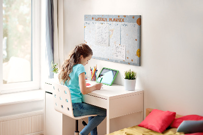 Quadro em cortiça Planejador semanal