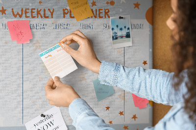 Quadro em cortiça Planejador semanal