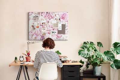 Painel em cortiça Flores decorativas