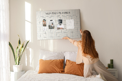 Quadro de aviso de cortiça Planejador mensal