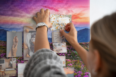 Painel em cortiça Flores do nascer do sol