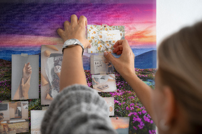 Painel em cortiça Flores do nascer do sol