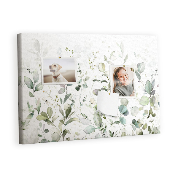 Quadro de aviso de cortiça Folhas de plantas