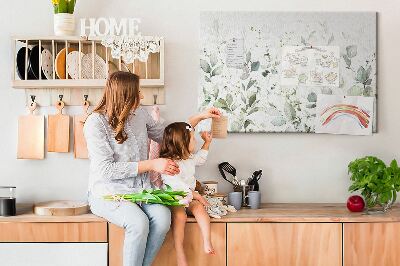 Quadro de aviso de cortiça Folhas de plantas