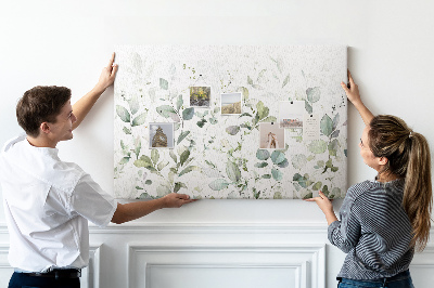 Quadro de aviso de cortiça Folhas de plantas