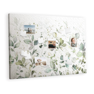 Quadro de aviso de cortiça Folhas de plantas