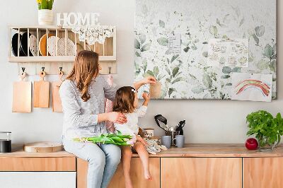 Quadro de aviso de cortiça Folhas de plantas