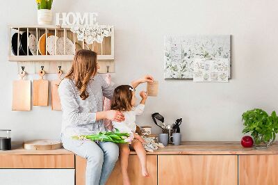 Quadro de aviso de cortiça Folhas de plantas