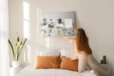 Quadro de aviso de cortiça Folhas de plantas