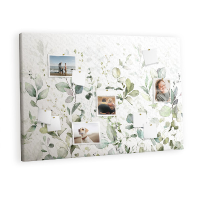 Quadro de aviso de cortiça Folhas de plantas