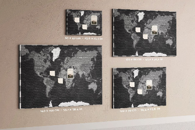 Quadro em cortiça Mapa preto preciso
