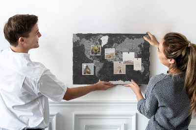 Quadro em cortiça Mapa preto preciso