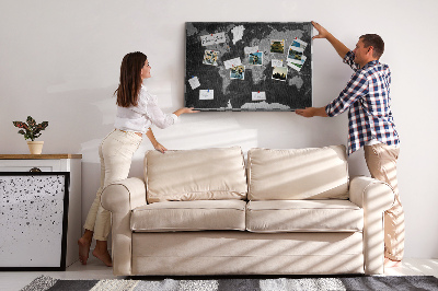 Quadro em cortiça Mapa preto preciso