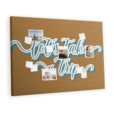 Quadro de aviso de cortiça Vamos fazer uma viagem