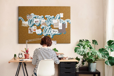 Quadro de aviso de cortiça Vamos fazer uma viagem