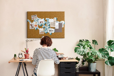 Quadro de aviso de cortiça Vamos fazer uma viagem