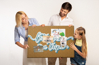 Quadro de aviso de cortiça Vamos fazer uma viagem