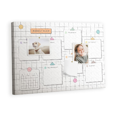 Quadro em cortiça Plano semanal