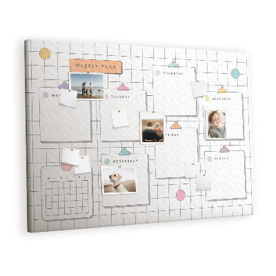 Quadro em cortiça Plano semanal