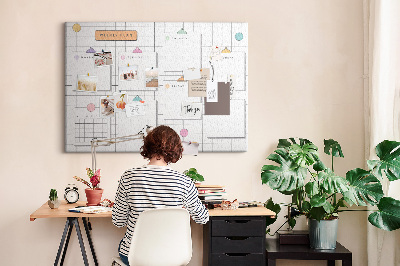 Quadro em cortiça Plano semanal