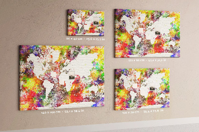 Quadro de aviso de cortiça Mapa em aquarela