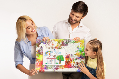 Quadro de aviso de cortiça Mapa em aquarela