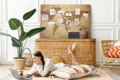 Quadro de aviso de cortiça Mapa antigo