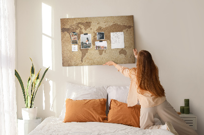 Quadro de aviso de cortiça Mapa antigo