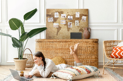 Quadro de aviso de cortiça Mapa antigo